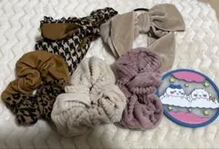秋冬 ヘアアクセサリーまとめ売り シュシュ リボンポニー