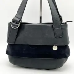 【美品】NinaRicci ティアードフリル ハンドバッグ スエード レザー