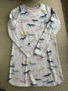 ユニコーンプリント長袖ワンピース　10歳
