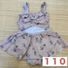 ミニー　ミッキー水着 女の子　110 ベージュピンク