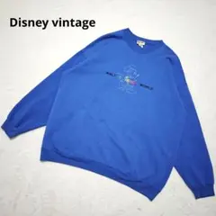 希少✨ディズニーワールド　90S　USA製　刺繍スウェット　XXL　ブルー