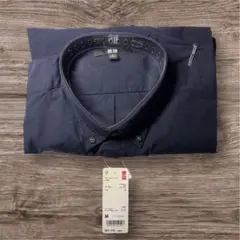 ユニクロ EFCブロードシャツ(長袖) ネイビー Mサイズ