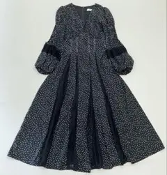 Herlipto Lace-Trimmed Pin Dot Dress　小嶋陽菜 herlipto Lace-trimmed Pin Dot Dress 小嶋陽菜herlipto lace