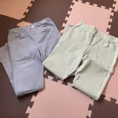グレー・ミントグリーンパンツセット