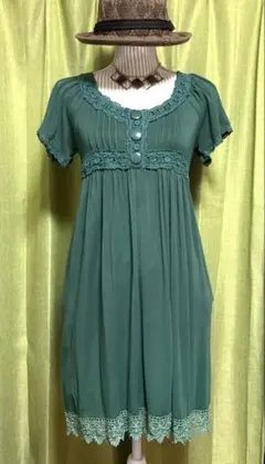 超美品✨レトロ膝丈ワンピース❣️✨00's／y2k／ガーデンコア／NEO森ガール