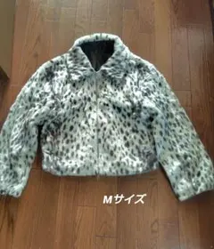 adapt retalin ヒョウ柄ファージャケット M 白