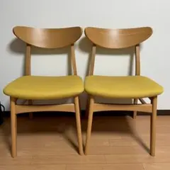 2脚　okamura　オカムラ　ダイニングチェア ミーティングチェア　ナチュラル