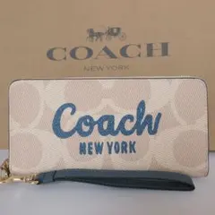 凹み有り】コーチ COACH 財布 シグネチャー グラフィック ロング 