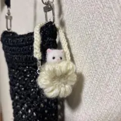 140)ミニチュアドールお出かけ花ケース／ハンドメイド