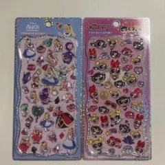プチドロップステッカー　パワーパフガールズ　不思議の国のアリス