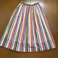 マルチストライプ柄 フレアスカート ロング丈 Mサイズ美品　ナイスクラップのサムネイル