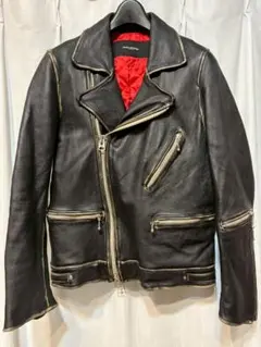 【美品】ナノユニバース ライダースジャケット S 羊革 ラムレザー