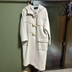 イネド ロングダッフルコート フード ホワイト ロングコート