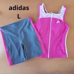 adidas レディース セパレート水着 ピンク グレーフィットネス水着　 Lのサムネイル