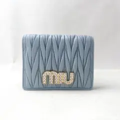 miu miu ミュウミュウ マテラッセ 二つ折り財布 ビジュー 0514-8のサムネイル