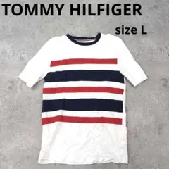 234○ TOMMY HILFIGER ボーダー Tシャツ L