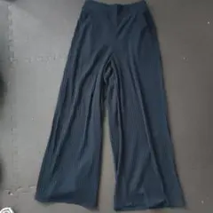 リブパンツ ワイドパンツ