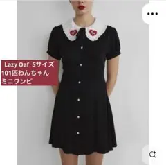レイジーオーフ ミニワンピース S ディズニー 101匹わんちゃん 黒 半袖のサムネイル