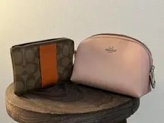 【2点セット】　COACH レザー ポーチ　小物入れ