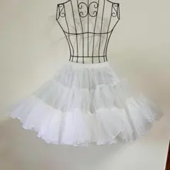 ホワイトチュールパニエ フリル付き 丈 約50㎝
