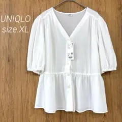 47 美品　大きいサイズ　UNIQLO レーヨン　ブラウス