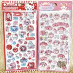 【海外正規品】Sanrioハローキティ＆マイメロ立体シール２枚セット