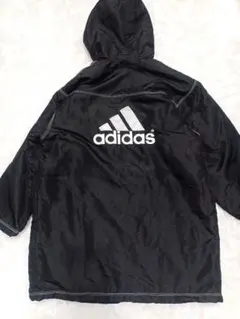 90s adidas ベンチコート ボア フード付き ブラック M