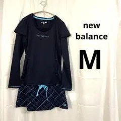 new balance テニスウェア ゲームワンピース M チェック柄