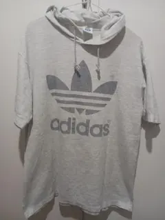 adidas トレフォイル 半袖パーカー M～L デサント