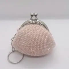 がま口　ハンドメイド　財布　小銭入れ　コインケース　キラキラ　桜　ピンクのサムネイル