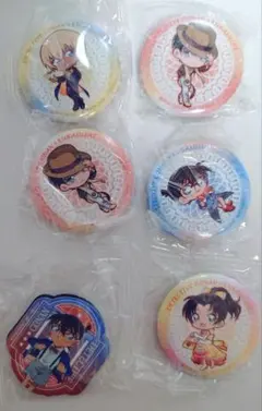 名探偵コナン くら寿司 ビッくらポン 缶バッジ マグネットシート　6点セット