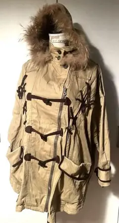 ファー付きフード ベージュモッズコート　コルテスワークス