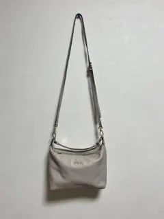 FURLA グレージュ レザー ショルダーバッグ