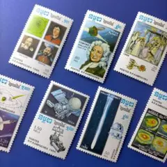 5011 外国切手 カンボジア 1986年 天文学宇宙 ハレー慧星 7種セット