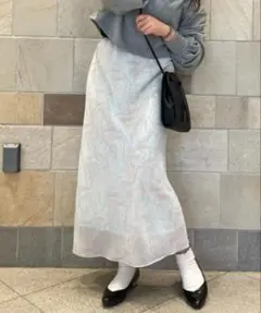 【美品】ミントグリーン　ロングスカート
