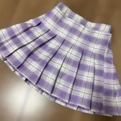 SHIEN パープル チェック柄 プリーツスカート キュロット 110