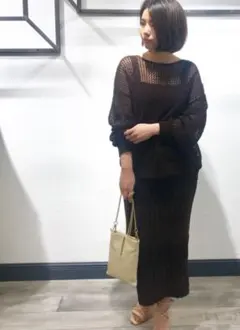 美品NOBLE ニットキャミワンピース