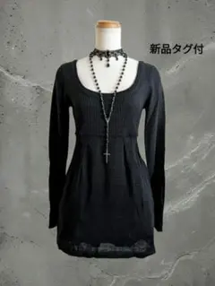 フェアリーグランジ y2k ダークコア 平成ギャル クロス ニット チュニック