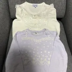 マザウェイズ　130cm カーディガン　リボンと花柄のトップス　2点　セット