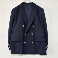 【MEN'S MELROSE】ウール100% ネイビー ダブル ジャケット Lのサムネイル