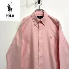 超人気❗️ラルフローレン　ワンポイントロゴシャツ　S 90s刺繍古着希少レア長袖