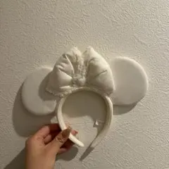 ディズニー　ミニーマウカチューシャ ホワイト