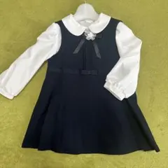 お受験　幼稚園　女の子用（ネイビー フォーマルワンピース、ブラウス）お教室用