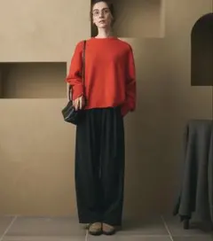 ユナイテッドアローズ ワイドパンツ 毛ポリエステルレーヨンブレンド ワイドタック