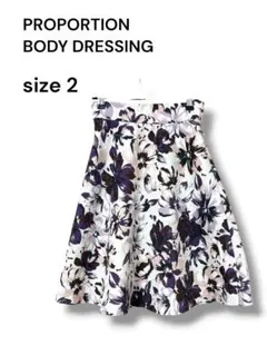 PROPORTIONBODYDRESSING花柄フレアひざ丈通勤通学フェミニン