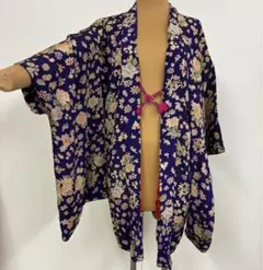 アンティーク　羽織　錦紗　花柄模様　着物　レトロ　大正ロマン