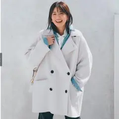 Mila Owen アイボリー ダブルブレストハーフコート