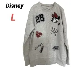 disney ディズニー　ミッキー　ミニー　トレーナー　スウェット　グレー　灰色