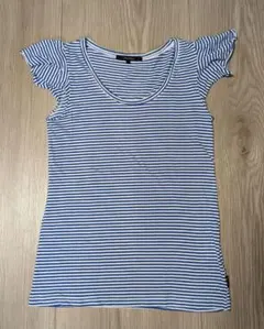 新品 カリアング 白 ホワイト 青 ブルー ボーダー カットソー Tシャツのサムネイル