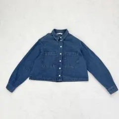 ZARA デニムシャツジャケット M クロップド丈 トレンドコーデ 美品